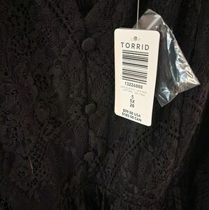 Torrid Black Lace Midi Dress Size 5